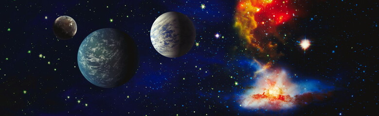 Wall Mural - mystical beautiful space. unforgettable diverse space background , spiral galaxy in deep space. elem