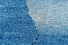 Ripped Denim Fabric Close-up