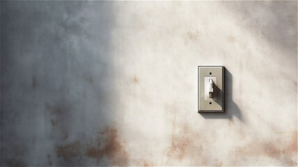 Wall Mural - minimalism wall switch lit by sunlight, created with Generative AI Technology.