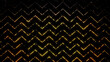 Elegant golden wavy lines with particles awards abstract background.
