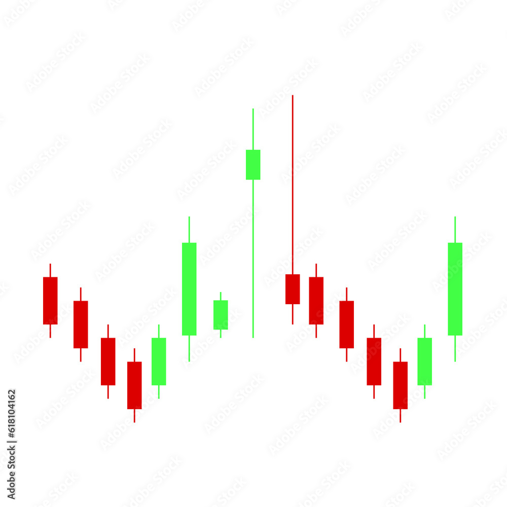 Candlestick trading graph isolated on png or transparent background ...