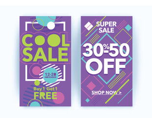 Modern website banner template. Discount sale banner. Vector illustration fashion newsletter designs, purple poster design for print or web, media, promotional material - stock vector