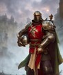© Radovan - Middle ages knight warrior. Fully armored medieval heavy knight guarding the castle.
