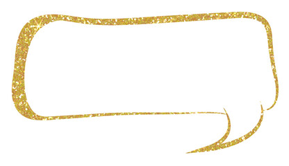 Wall Mural - Golden  Speech bubble glitter on transparent background.Speech balloon. chat bubble icon. Design for decorating,background, wallpaper, illustration