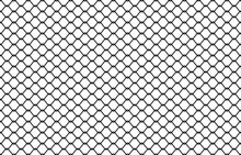 Black Wire Mesh Isolated On White Background, Barrier Net, Wire Net Metal Wall, Barbed Wire Fence, Black Grid For Backdrop, Fence Barb For Construction Zone, Wire Grid Of Fence For Wallpaper, Vector.
