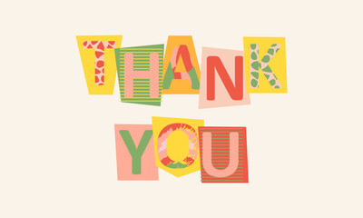 Wall Mural - Thank you typography lettering decorative text card