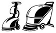 Floor Scrubber SVG, Cleaning Equipment SVG, Floor cleaning machine icon