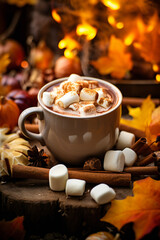 cup of hot chocolate with marshmallows