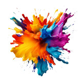 Fototapeta Przestrzenne - Ai Gradient vibrant color splash on transparent png background