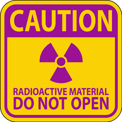 Caution Sign Radioactive Material Do Not Open