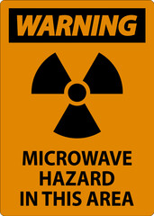 Wall Mural - Warning Sign Microwave Hazard Area