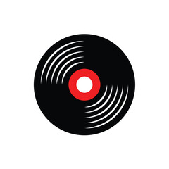 Vinyl record logo icon vector illustration.