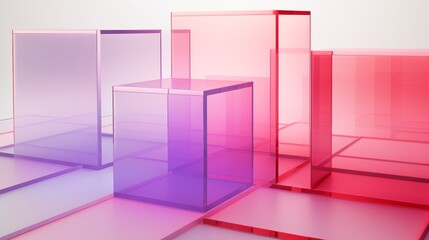 Wall Mural - Modern Pink Geometric Abstract: 3D Cube Design