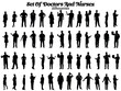 © Ascreator - Set of doctors and nurses hospital workers silhouettes