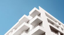 Vertical Shot Of A White Building Under The Clear Sky