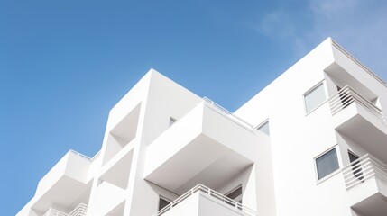 Poster - Vertical shot of a white building under the clear sky