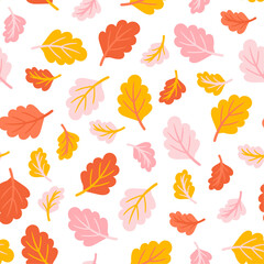 Wall Mural - seamless pattern with autumn leaves