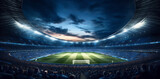 Fototapeta Sport - soccer goal arena football stadium sport light game world green. Generative AI.