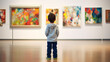 © Keitma - Unrecognizable child looking at modern art painting in a gallery