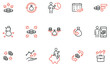 Vector Set of Linear Icons Related to Business investment, Trade Service, Investment Strategy and Finance Management. Mono Line Pictograms and Infographics Design Elements - part 2