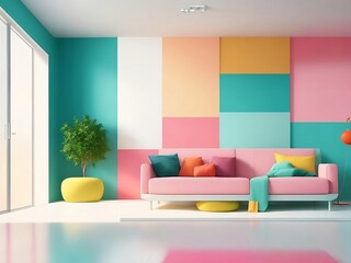 colorful minimalist Interior - artificial intelligence 