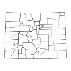 Wall Mural - Colorado state map with counties. Vector illustration.