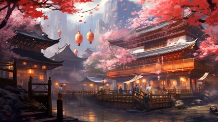 Wall Mural - Japan fantasy style scene art