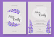 Delicate watercolor lupine wedding printing invitations