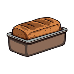 Sticker - Freshly baked baguette in a container