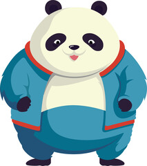 Sticker - Fat panda cute cartoon flat