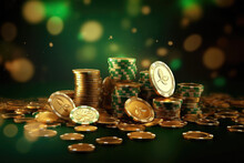 casino tokens or casino chips background