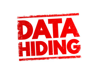 Poster - Data Hiding - technique of hiding internal object details, text concept stamp
