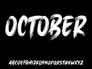 Fototapete - Ector the brush and elegant geometric shape font vector typeface alphabet typeset.