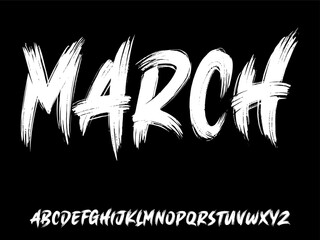 Fototapete - Ector the brush and elegant geometric shape font vector typeface alphabet typeset.