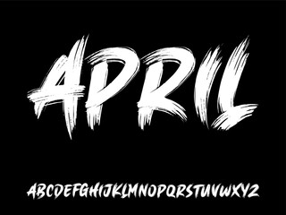 Fototapete - Ector the brush and elegant geometric shape font vector typeface alphabet typeset.