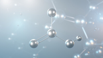 Sticker - bicarbonate molecular structure, 3d model molecule, polyatomic anion, structural chemical formula view from a microscope