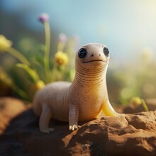 A Close Up Of A Small Lizard On A Rock Created With Generative AI Technology