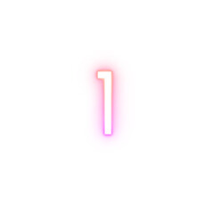 one number alphabet font gradient neon light 