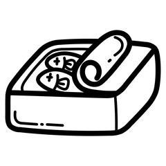 seafood line icon style