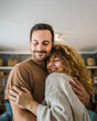 © Miljan Živković - Happy couple adult caucasian man woman husband and wife dance at home
