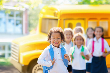 Wall Mural - Kids back to school. Group of children.