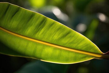 Poster - detailed, close-up view of a vibrant green leaf