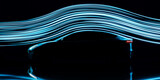 Fototapeta Do przedpokoju - Electric vehicle aerodynamics test in wind tunnel, modern concept car engineering design for better speed performance, automotive physics smoke flow laboratory 3d illustration