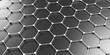 Closeup graphene metal molecule grid, microscopic atoms hexagon mesh network structure, Strong superconducting futuristic carbon material, nanotechnology 3D illustration background