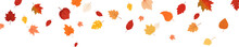 Autumn Leaf Border.Falling Leaves.Leaf Fall.Autumn Flying Leaves.Watercolor Leaves In The Wind.Autumn Leaves Seamless Border.