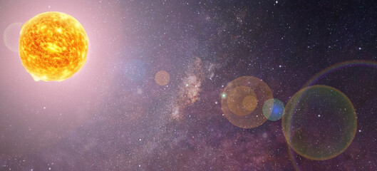 Canvas Print - solar system with sun view