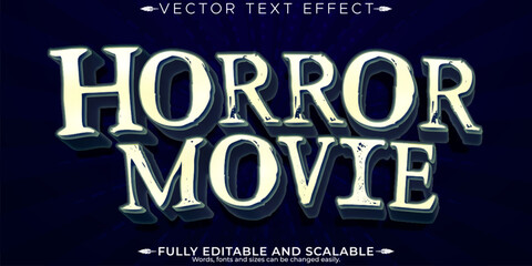 Horror movie text effect, editable vintage and scary text style