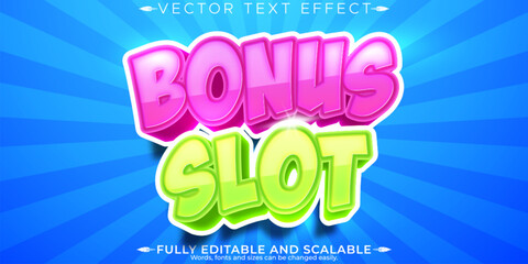 bonus slot text effect, editable casino and vegas text style