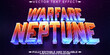 Warfare neptune text effect, editable gaming and space text style