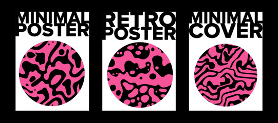 Poster - Psychedelic retro posters with circles. New Wave spiritual hippie style. 